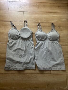 Bravado Light Gray Nursing Clip Down Tanks